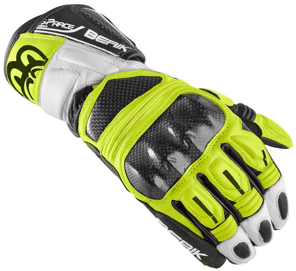 Berik Namib Pro Gants de moto Noir/Blanc/Néon-jaune S Figure 1