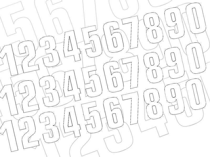 Blackbird Race Number 2 7x5,5cm White Set of 3 Figure 2