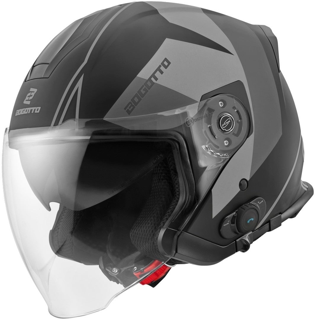 Bogotto V586 Detri BT Bluetooth Jet Hjelm sort/grå S Figur 1