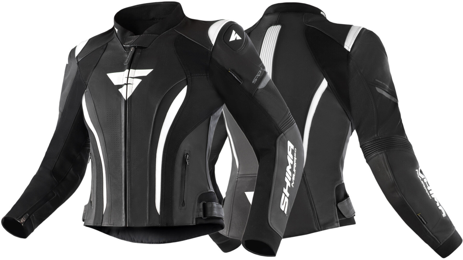 SHIMA Miura 2.0 Jachetă de piele pentru motociclete pentru doamne alb/negru 42 Figura 3