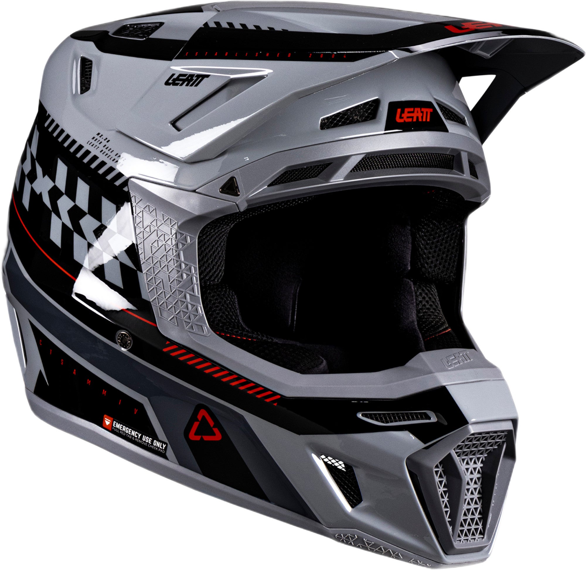 Leatt 8.5 V26 Motocross Helm mit Brille grau/schwarz/rot L (59/60) Abbildung 2