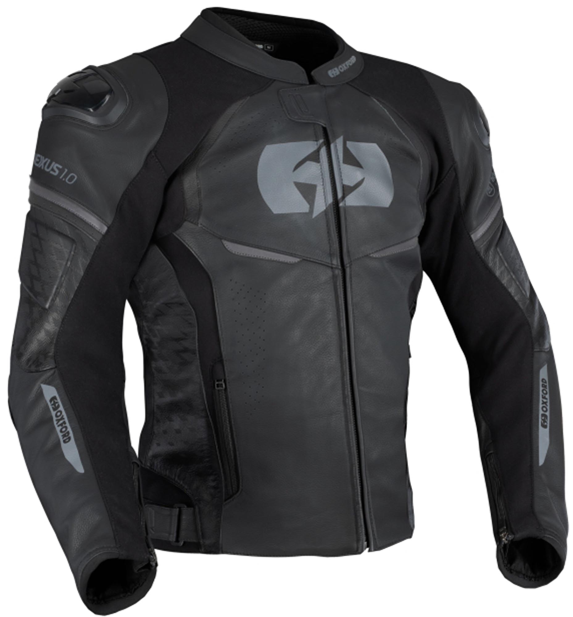 Oxford Nexus 1.0 Jaqueta de couro de motocicleta Furtividade Negra 46 Figura 1