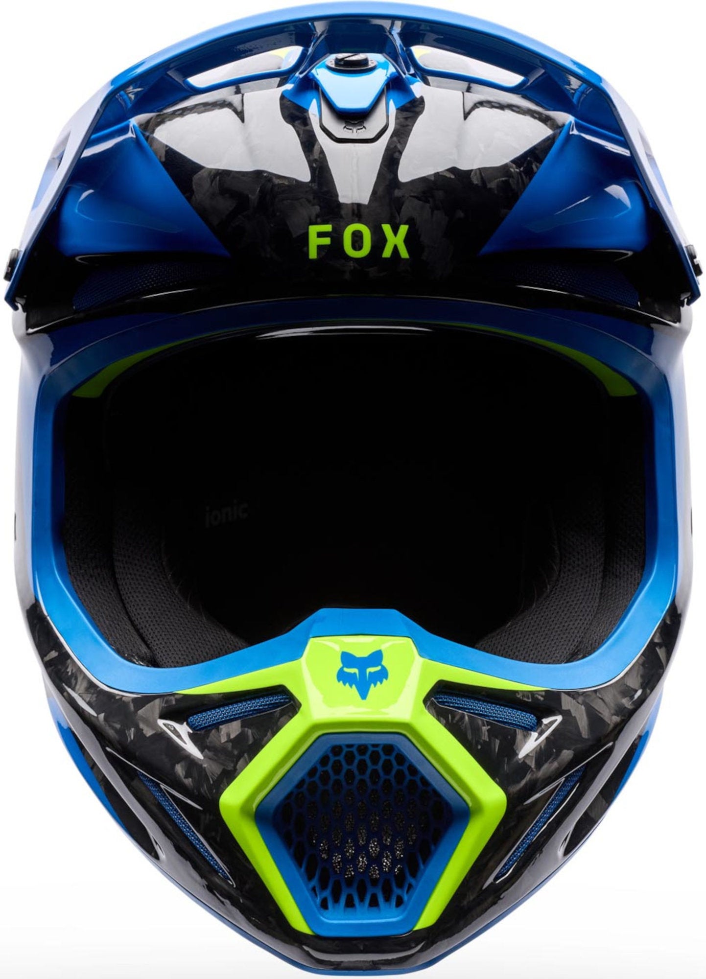 FOX V3 RS Tactile Carbon Casque de motocross bleu/jaune/noir XL Figure 3