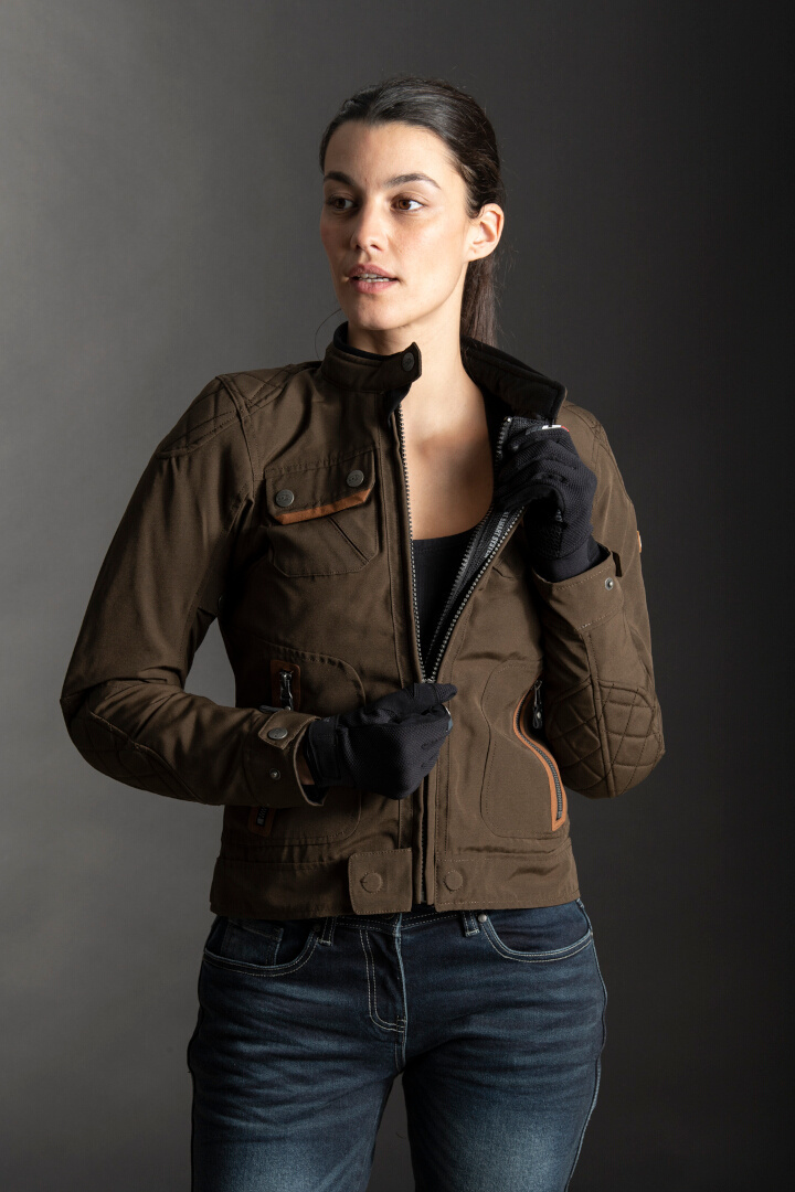 LS2 Bullet wasserdichte Damen Motorrad Textiljacke braun M Abbildung 7