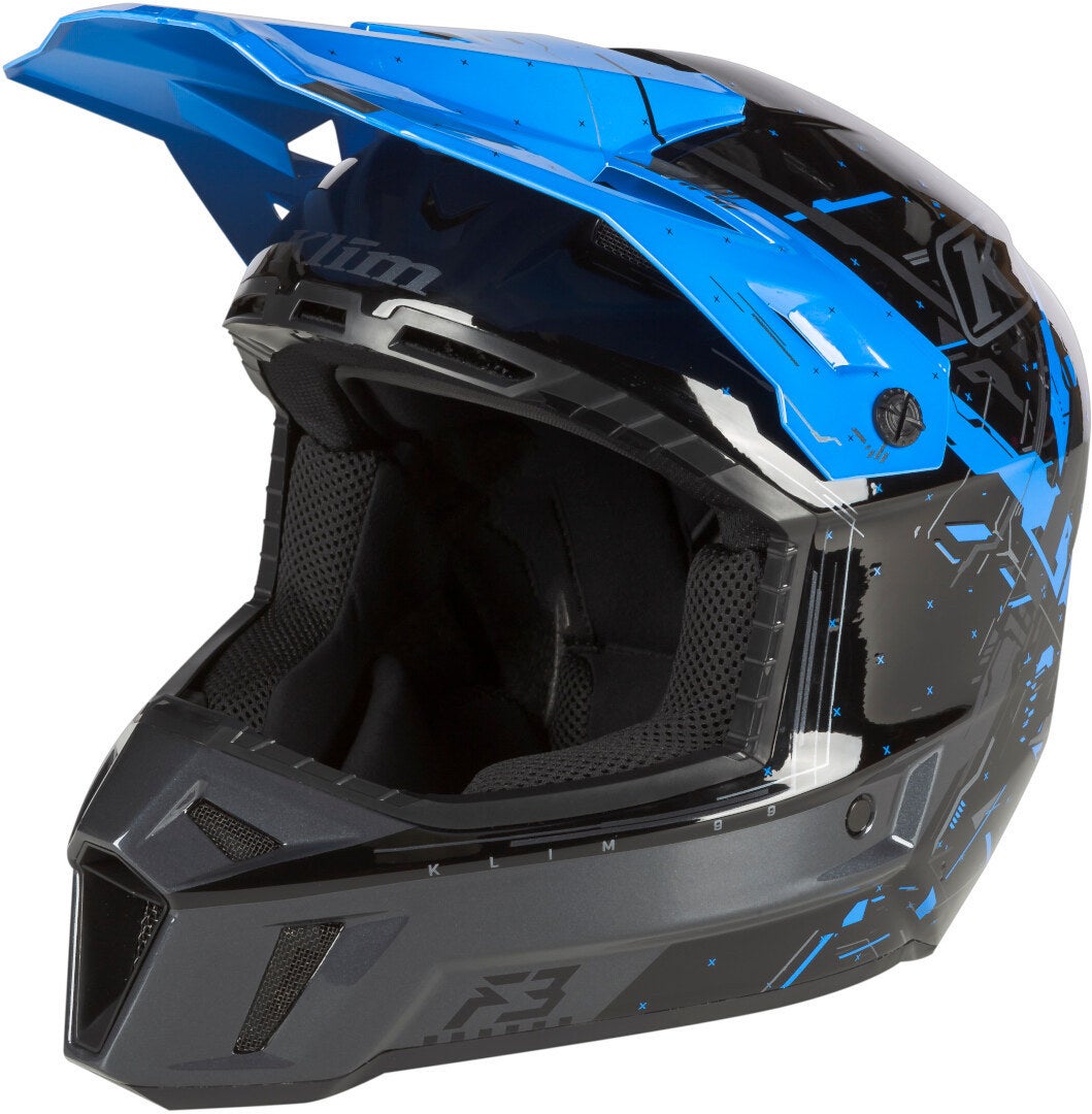 Klim F3 Recoil Motokrosová přilba černá/modrá XXXL (64/65) Obrázek 1