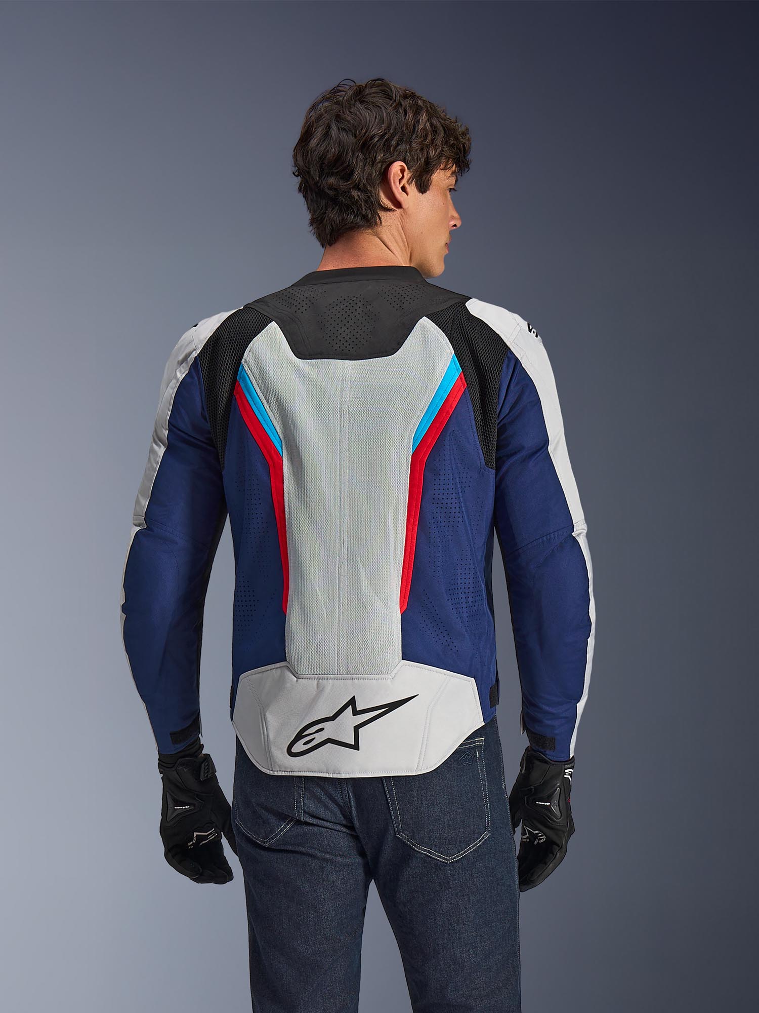 Alpinestars AST V3 Air perforated Motorcycle Textile Jacket grey/blue/red L Figure 6