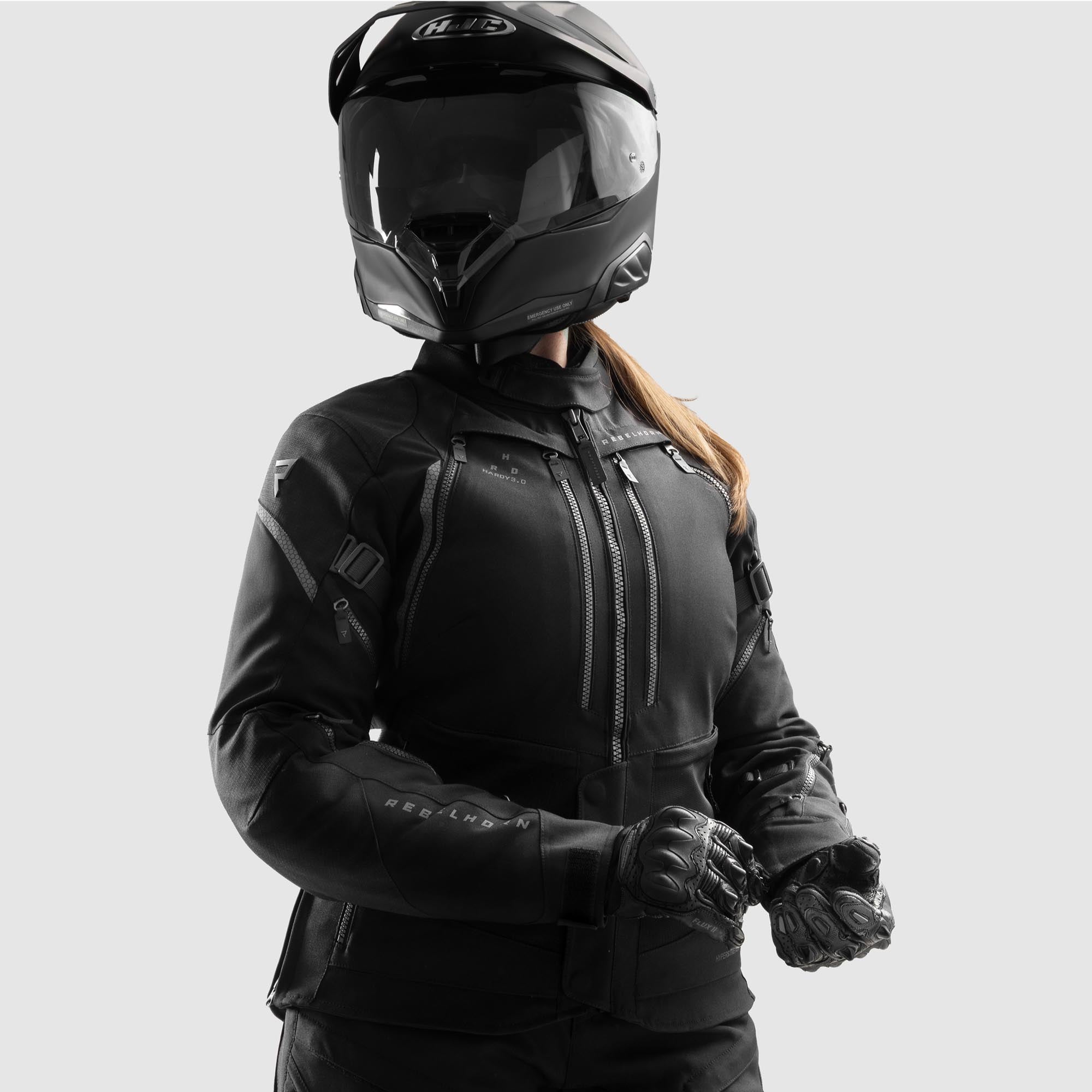 Rebelhorn Hardy 3.0 waterproof Ladies Motorcycle Textile Jacket black S Figure 19