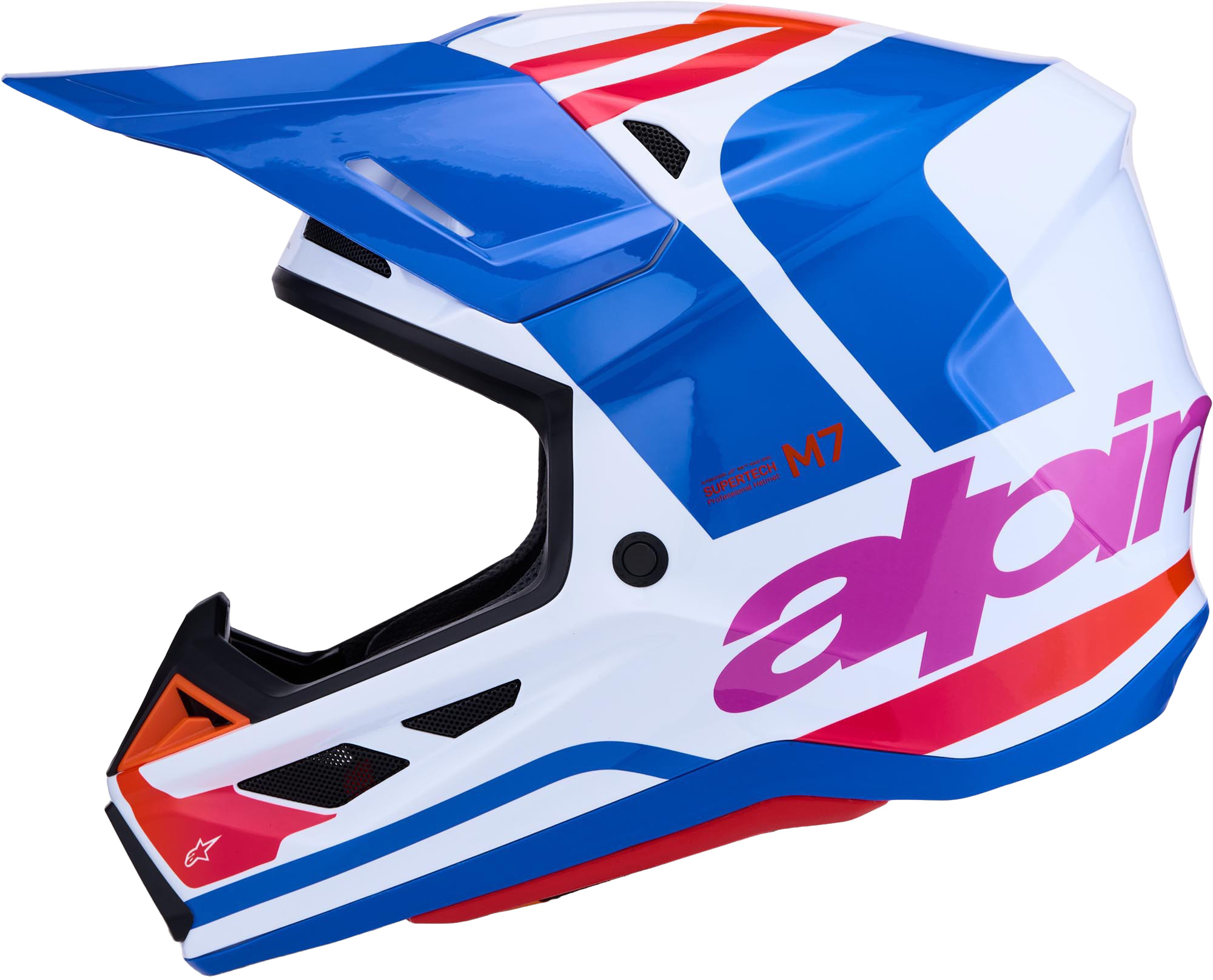 Alpinestars S-M7 Core Casque de motocross Blanc/Bleu/Orange M (57/58) Figure 2
