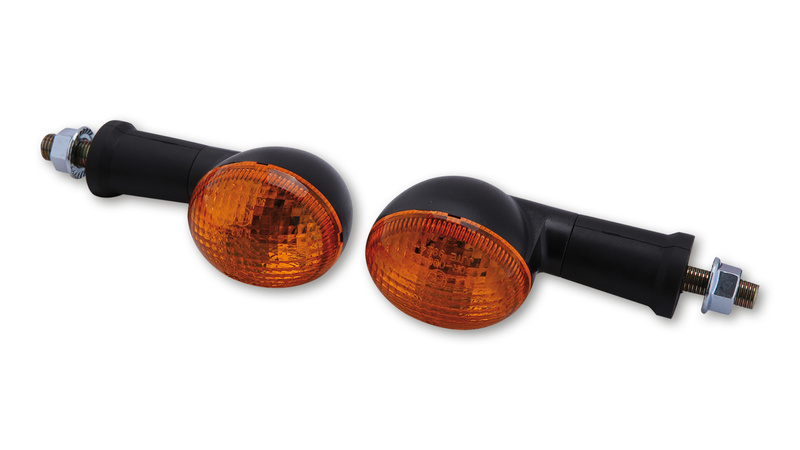 HIGHSIDER Smart Oval Bulb Miniindikator Kropp Svart / Lins Orange (Par), Fram och Bak Figur 1
