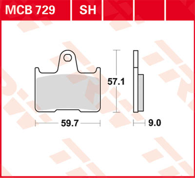 TRW Lucas Bremsbelag MCB729 Figur 1