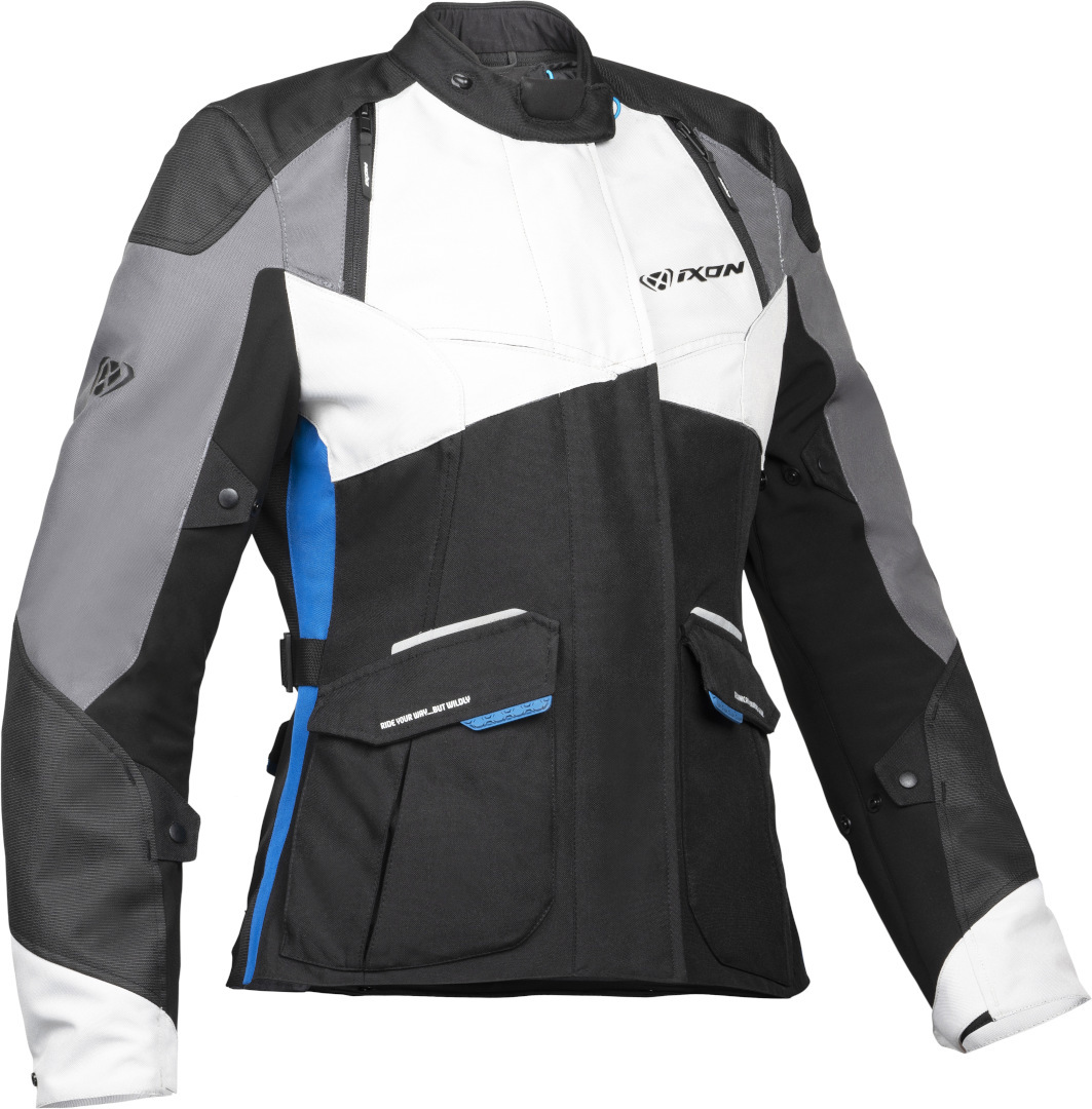 Ixon Balder Damen Motorcycle Textile Jacket black/grey/blue S Figure 1