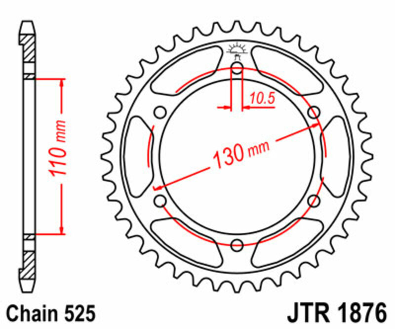 JT-DRIVHJUL Standard stålkrona 1876 - 525 Figur 2
