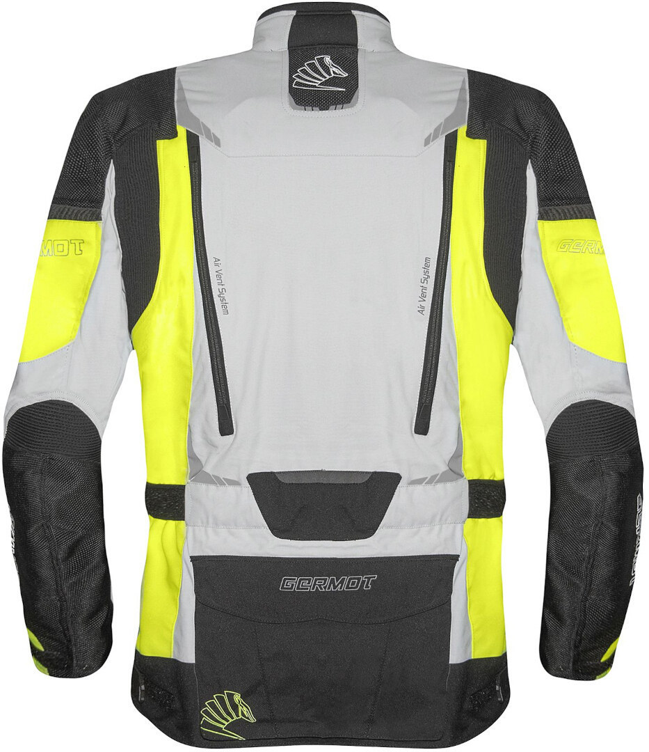 Germot Allround vattentät Damer Motorcykel Textil Jacka svart/grå/fluo-gul 34 Figur 2