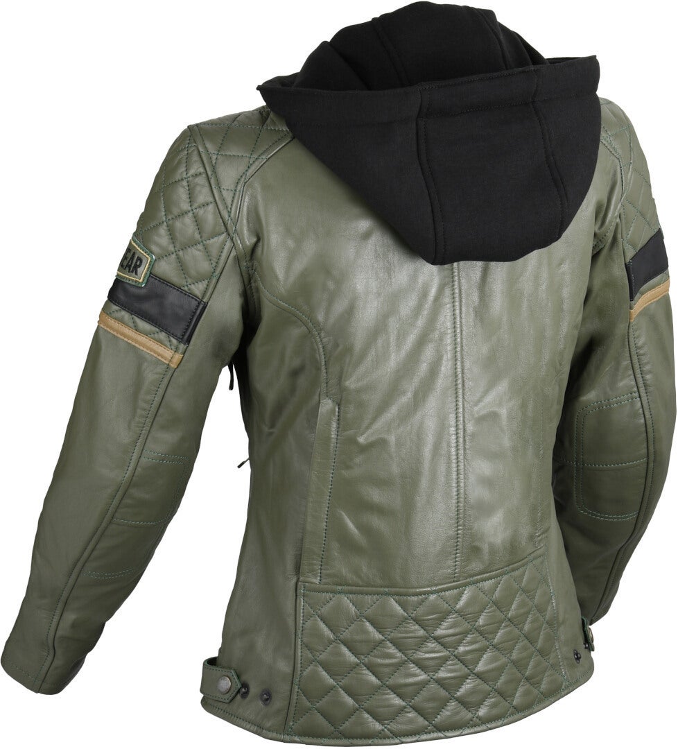 DIFI Jolene 2 Dame motorcykel læderjakke grøn/sort 3XL Figur 2