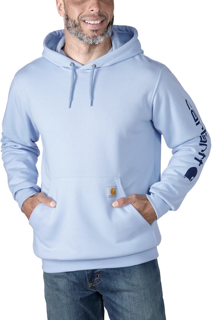 Carhartt Midweight Sleeve Logo Capuche Blanc/bleu M Figure 2