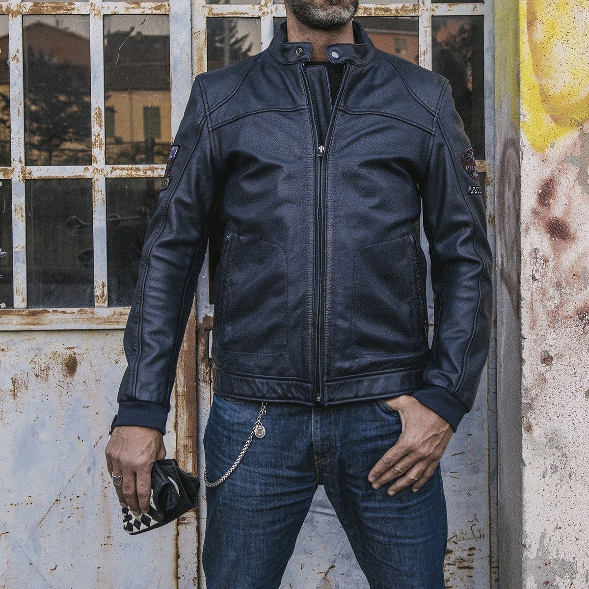 HolyFreedom Due Motorcycle Leather Jacket dark blue XXL Figure 14