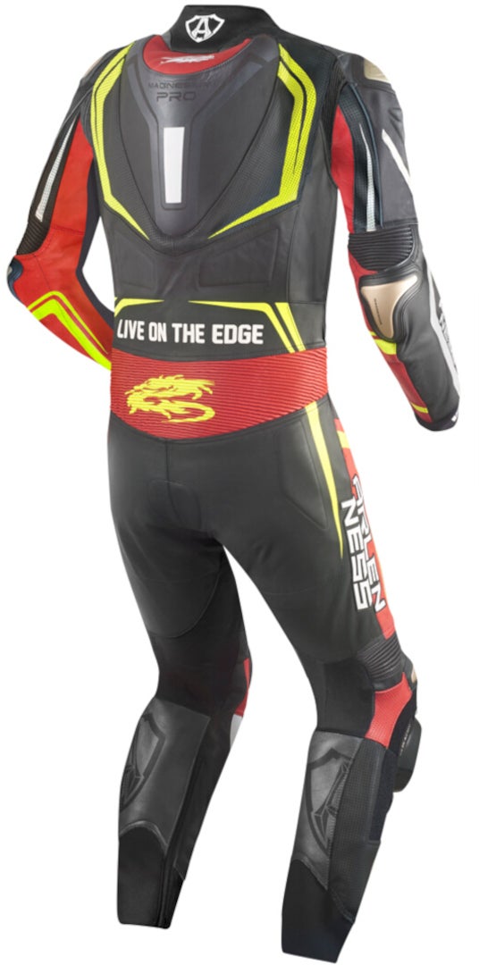 Arlen Ness Sugello 2 Abito monopezza in pelle moto nero/rosso/giallo 56 Figura 2