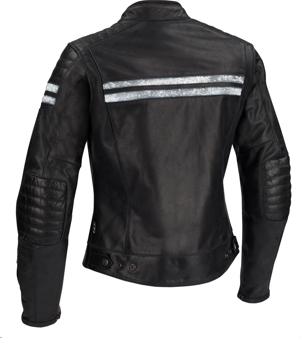 Segura Stripe Damen Motorrad Lederjacke schwarz/silber 42 Abbildung 2