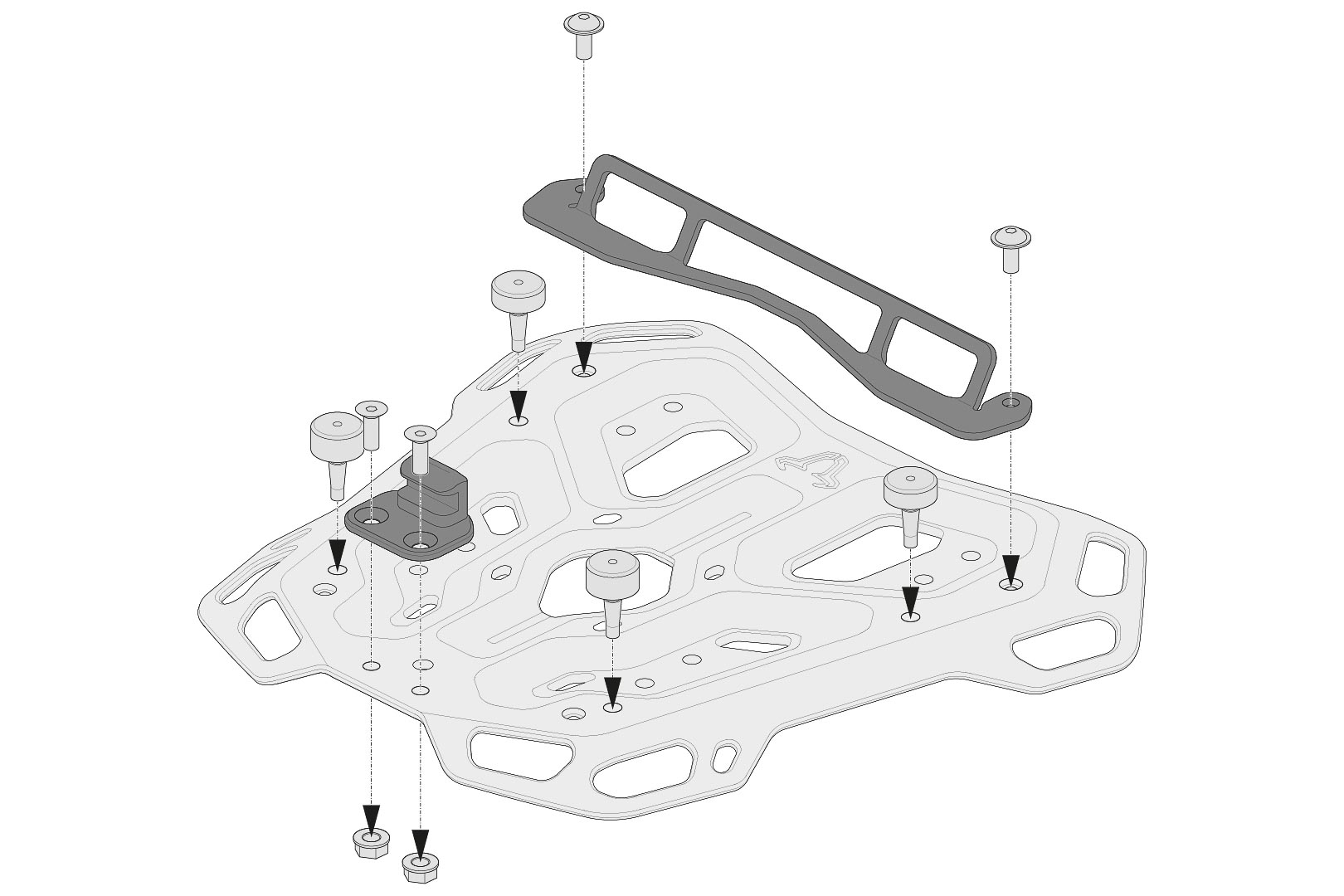Kit adaptor SW-Motech pentru ADVENTURE-RACK - Negru. Pentru Shad. Figura 2