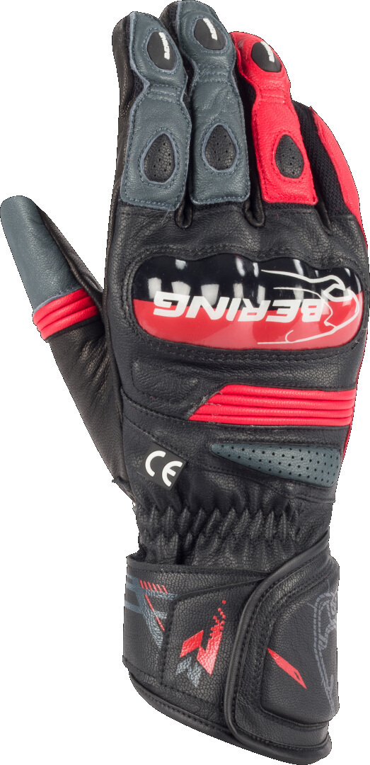 Bering Snap Motorrad Handschuhe schwarz/rot/weiß L Abbildung 1