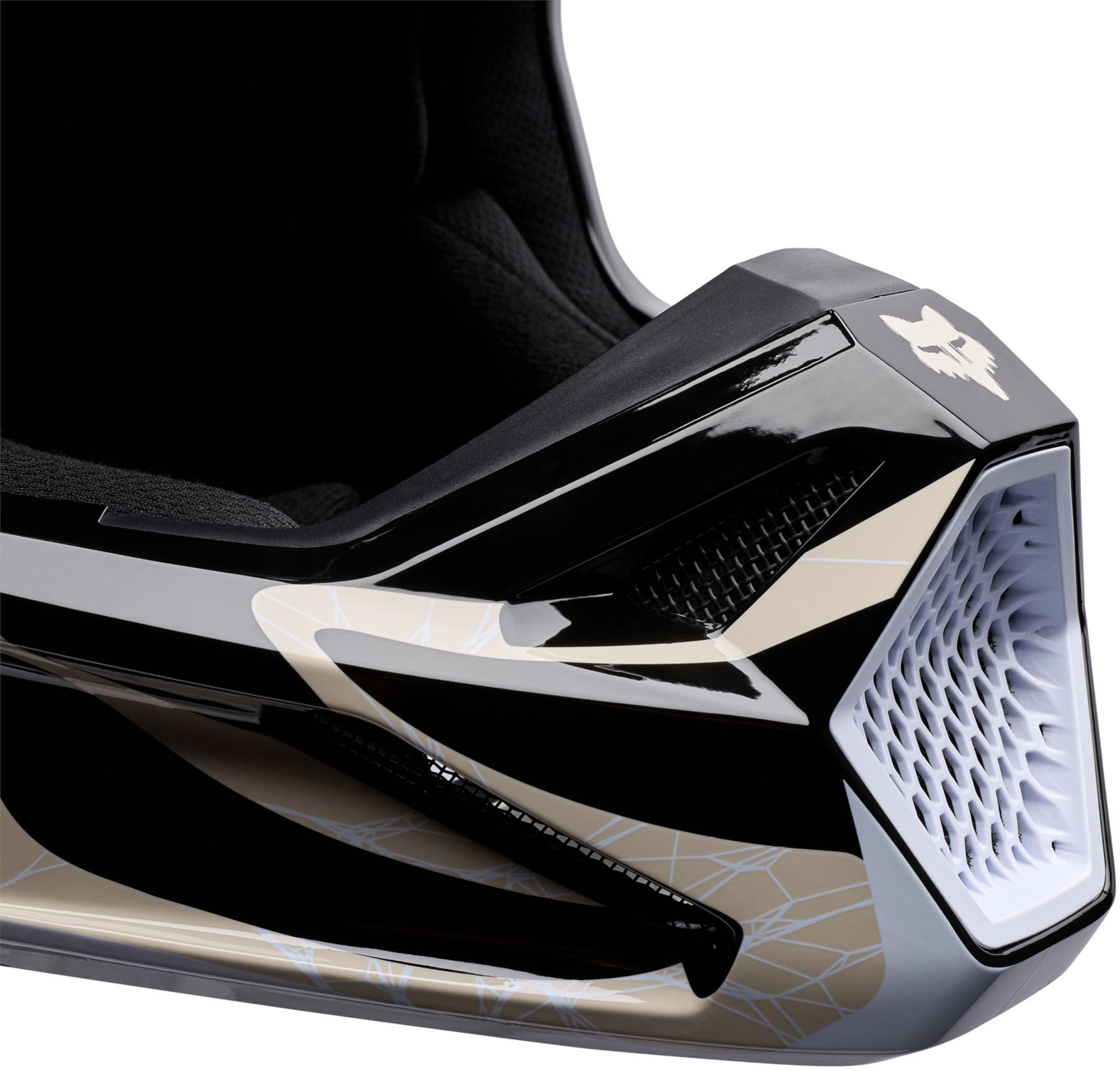 FOX V1 Diffuse Special Edition Motocrosshjelm Sort/beige S Figur 8
