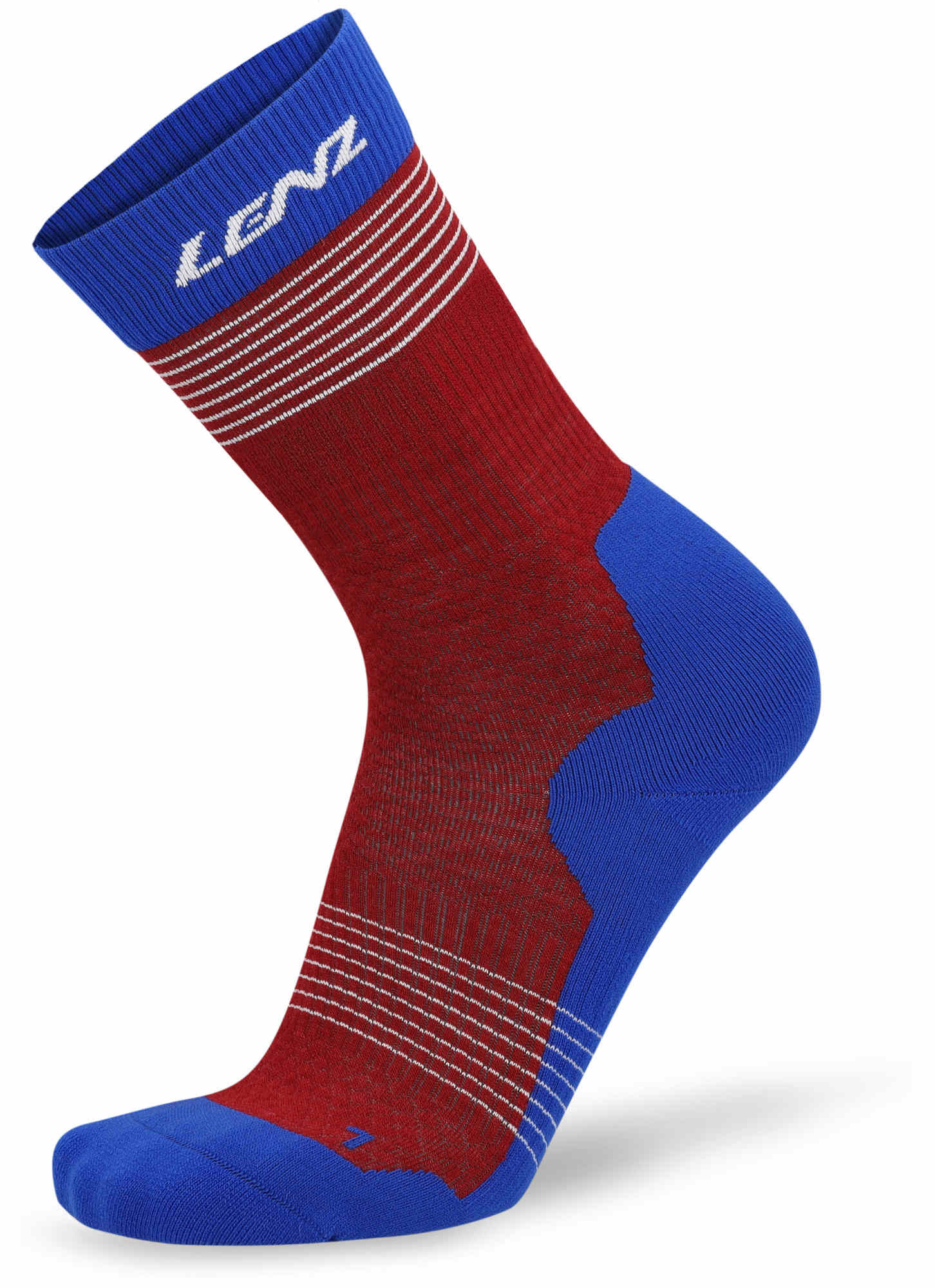 Lenz Think About Merino Nordic 2.0 Socken rot/blau 39-41 Abbildung 2