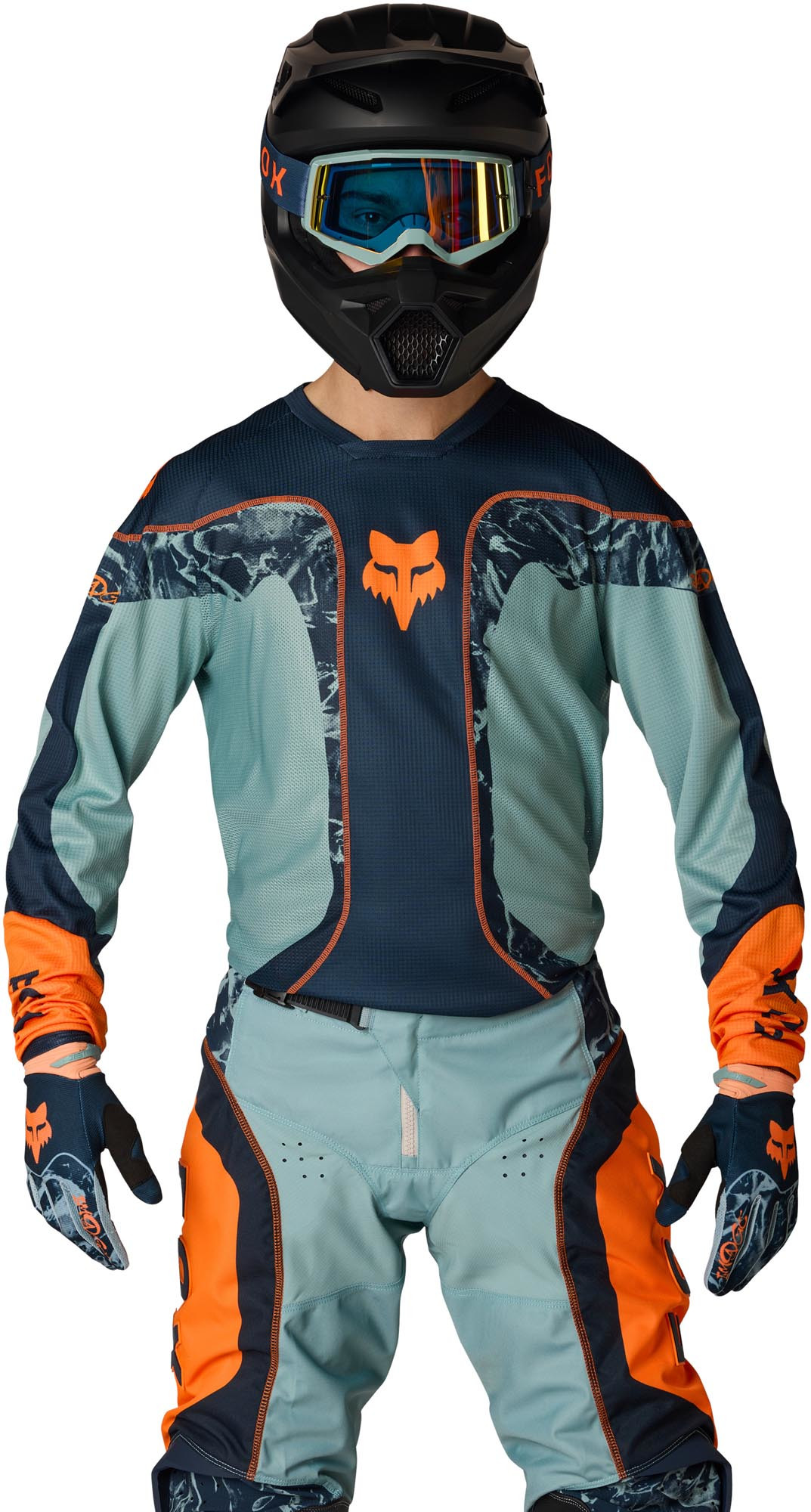 FOX 180 Image Print Motocrosstrøje blå/orange S Figur 3