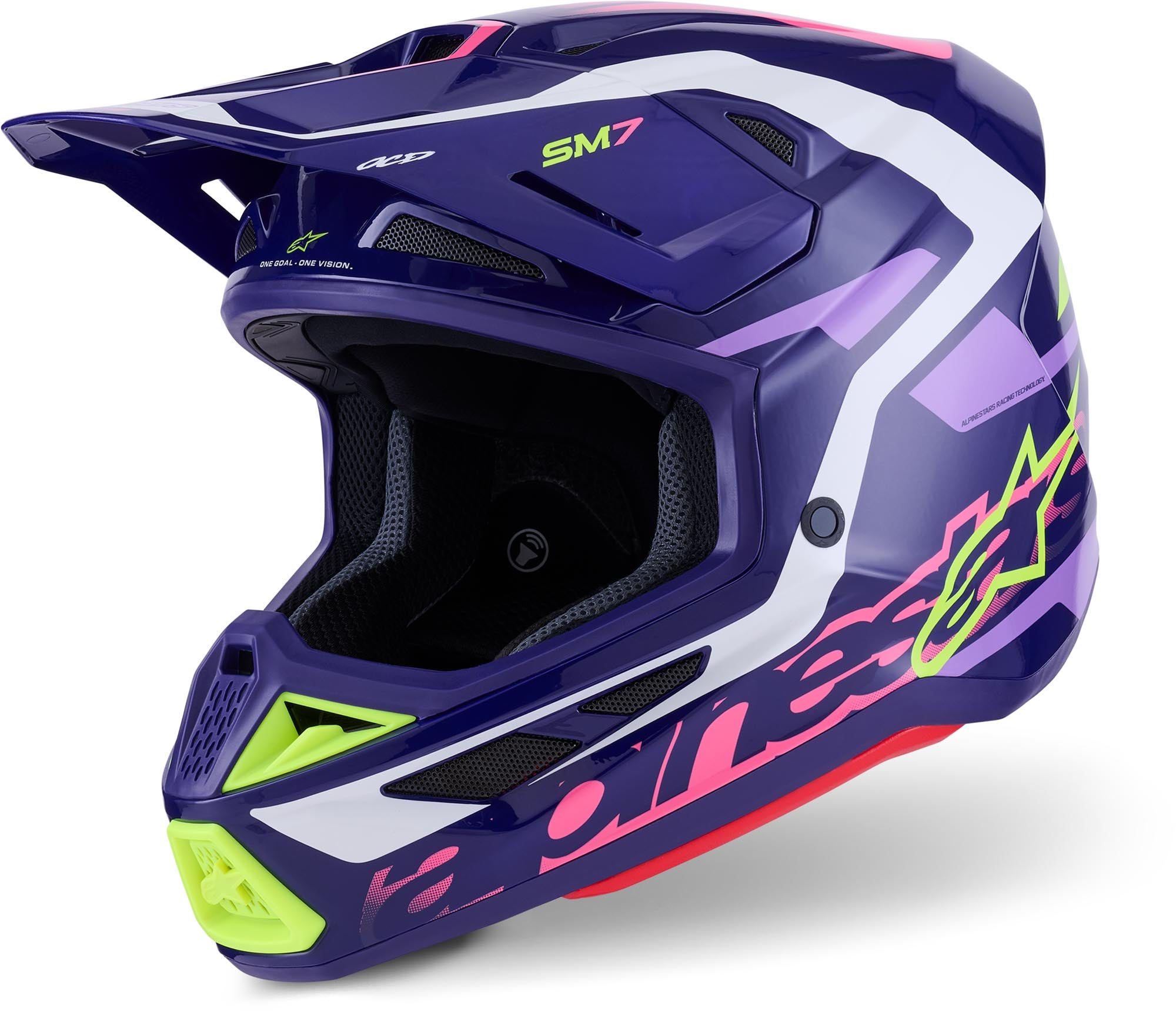 Alpinestars S-M7 Deed Motorcross helm paars M (57/58) Figuur 1