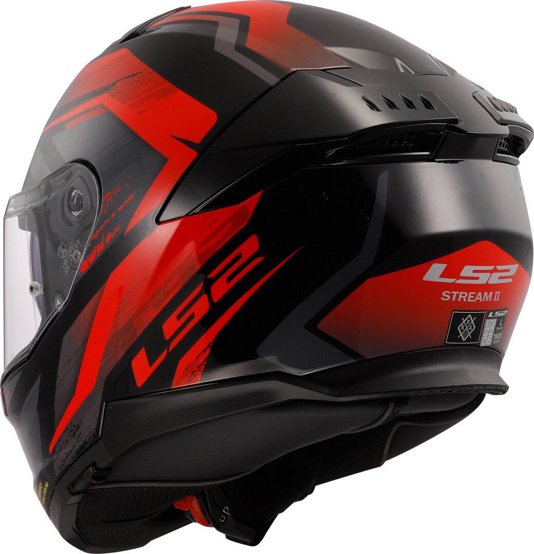 LS2 FF808 Stream II Fury Hjelm sort/rød S (55/56) Figur 3