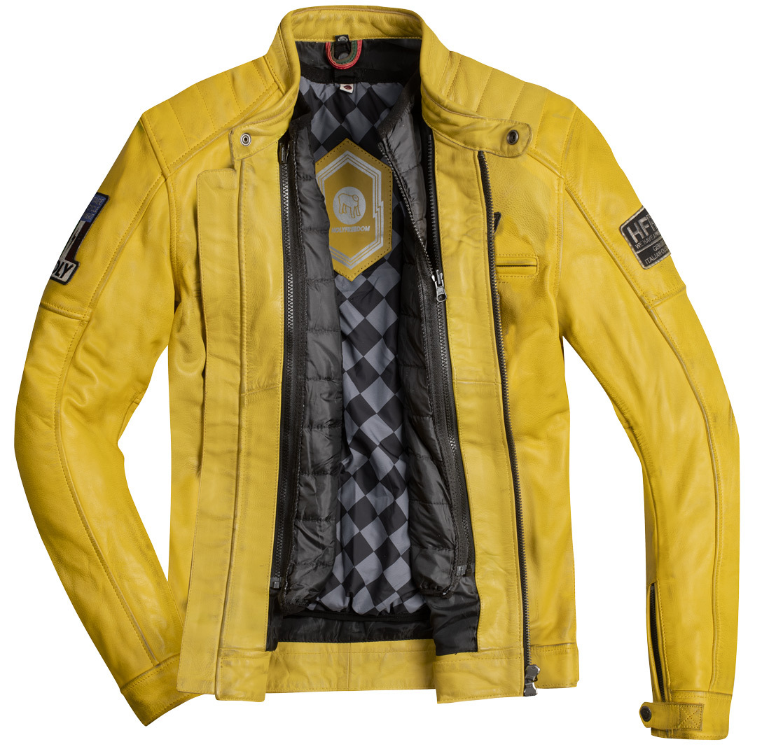 HolyFreedom Zero Evolution Motorfiets Leren Jas Geel M Figuur 4