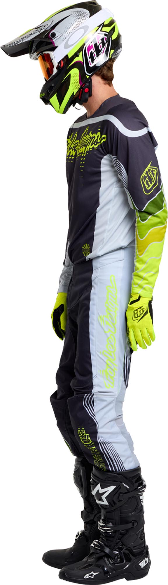 Troy Lee Designs GP Pro Stagger Motocross Jersey grey/neon yellow M Figure 14