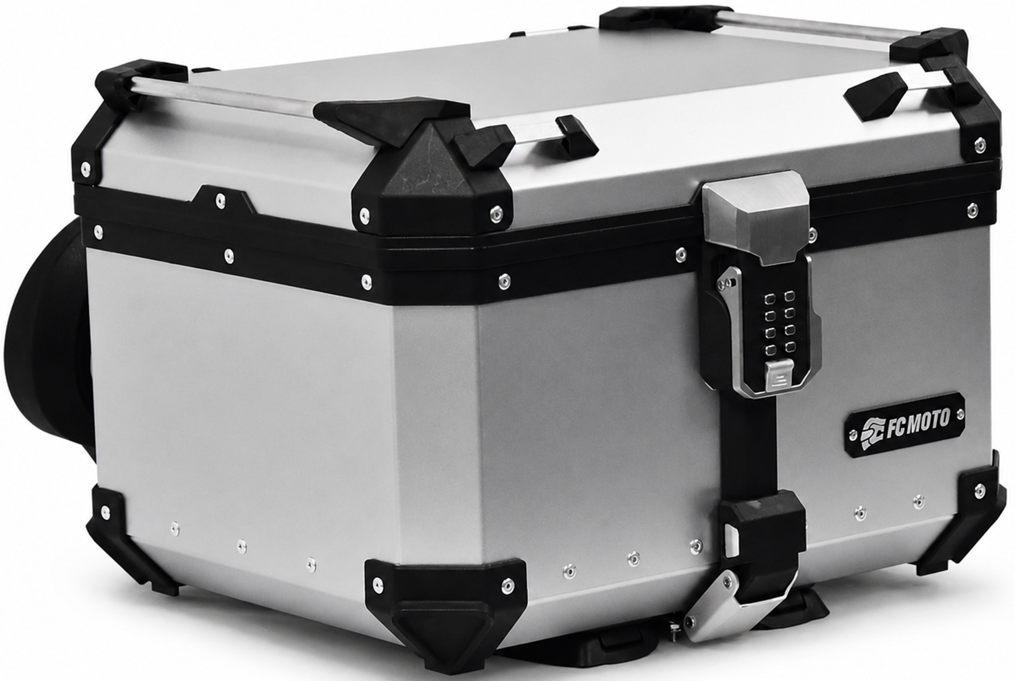 FC-Moto Terreno X PRO Keyless Alu Topcase with adjustable backrest Silver 55 Ltr. Figure 3