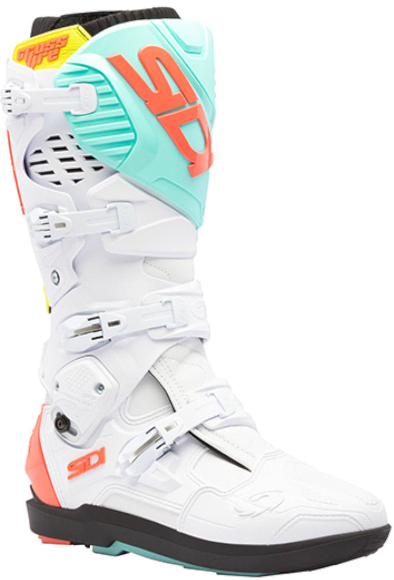 Sidi Crossfire 3 SRS Botas de Motocross Branco/Neon Mint/Coral Neon 43 Figura 1