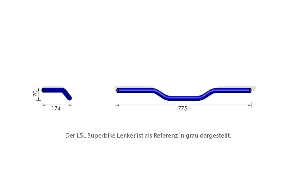 LSL 1 Zoll Alu-Lenker Superbike Black Matt Figur 2