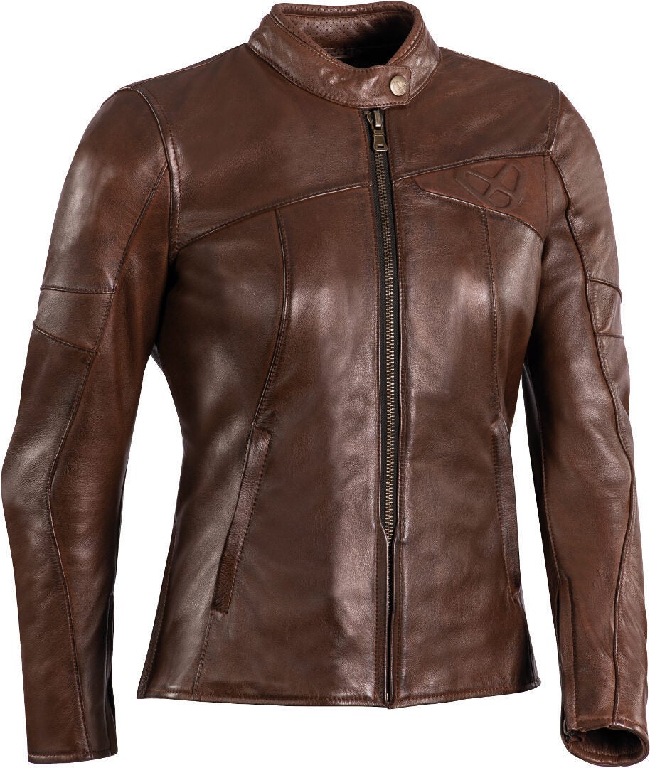 Ixon Cranky Damen Motorrad Lederjacke braun M Abbildung 1