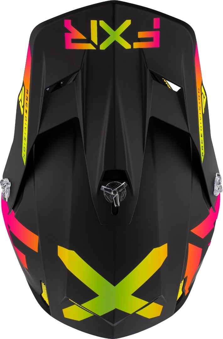 FXR Clutch CX MX Gear Motocross hjelm sort/gul S (55/56) Figur 3
