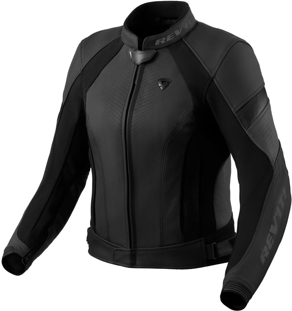 Revit Xena 4 Dame Motorcykel læderjakke sort/grå 36 Figur 1