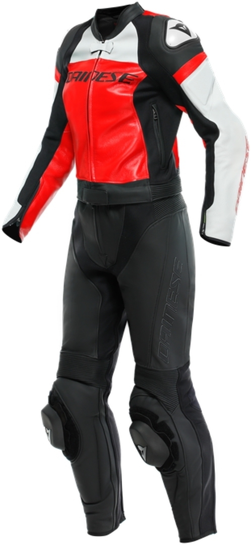 Dainese Mirage Tvådelad Damer Motorcykel Läder Kostym svart/röd/vit 44 Figur 1