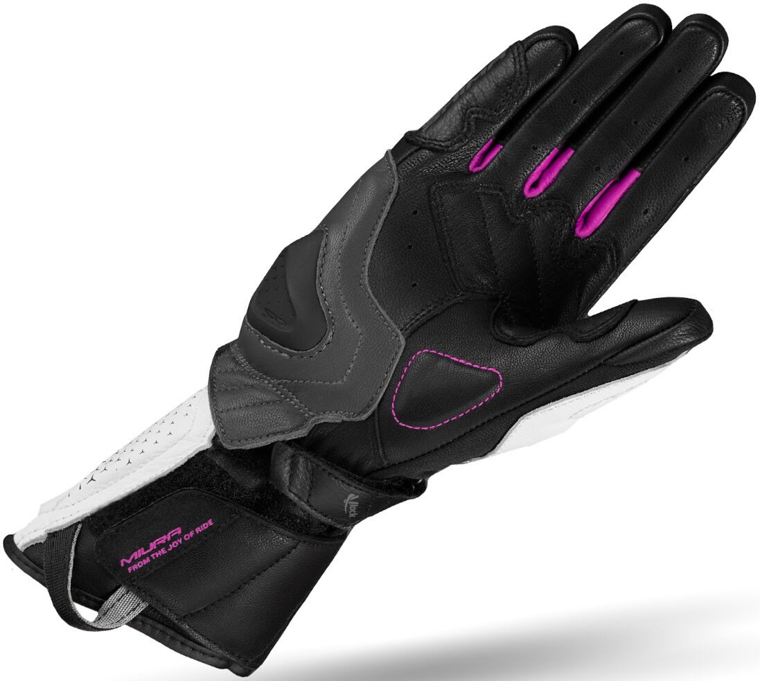 SHIMA Miura perforerede dame motorcykelhandsker sort/hvid/pink L Figur 2