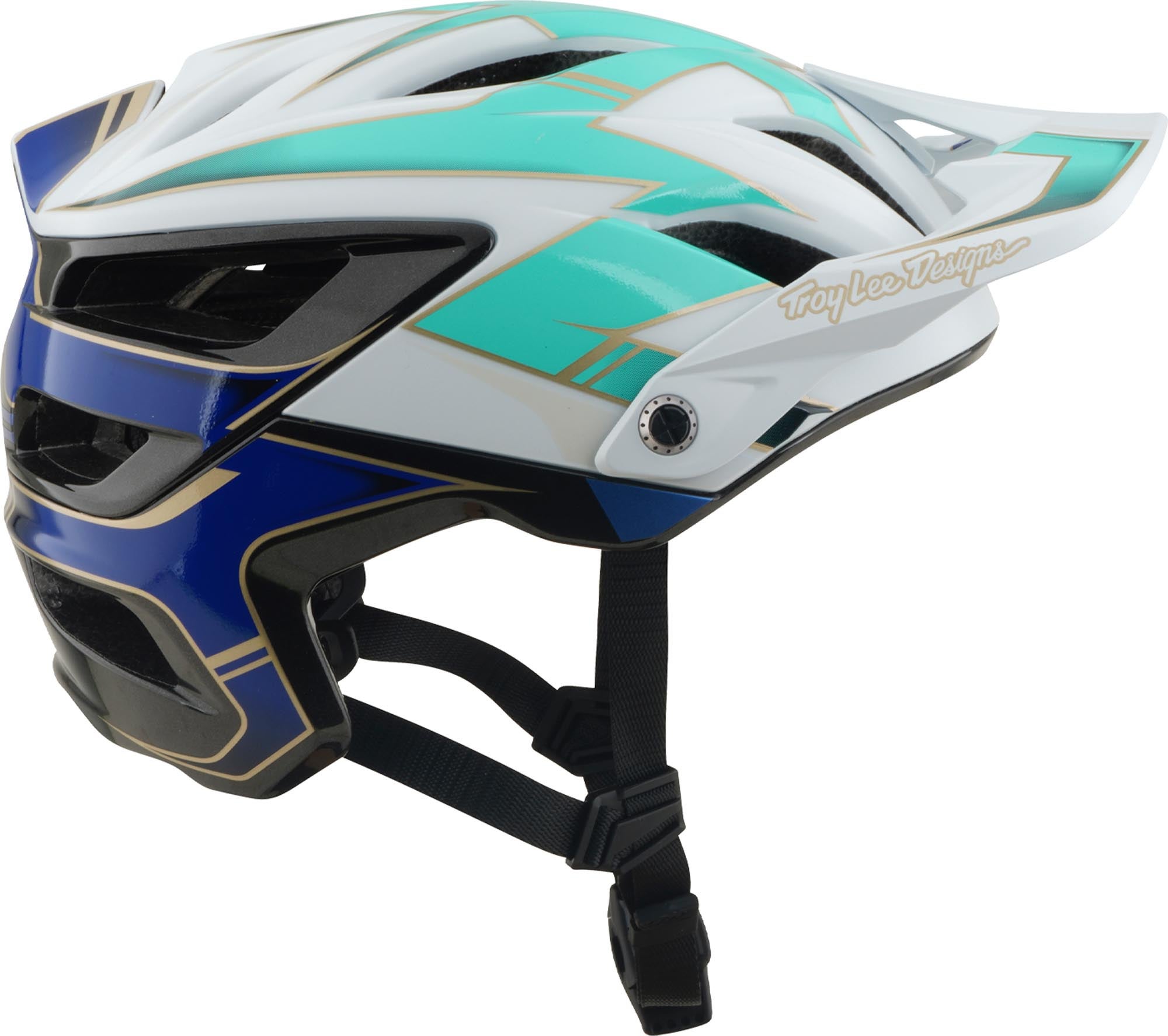 Troy Lee Designs A3 MIPS Electra 자전거 헬멧 흰색/파란색/녹색 XS-S (53/56) 그림 4