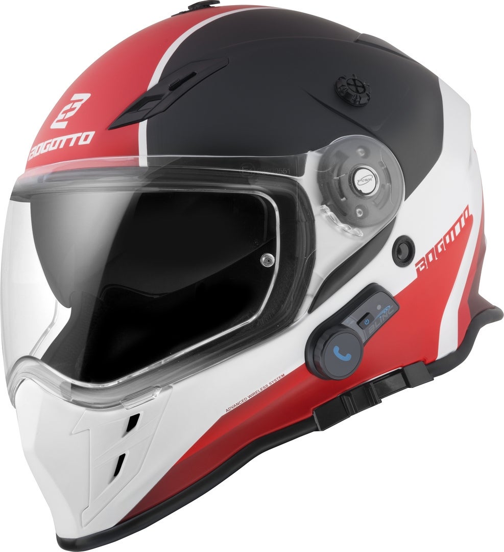 Bogotto H331 BT Tour EVO Bluetooth Enduro Helmet black matt/red/white 2XL Figure 5