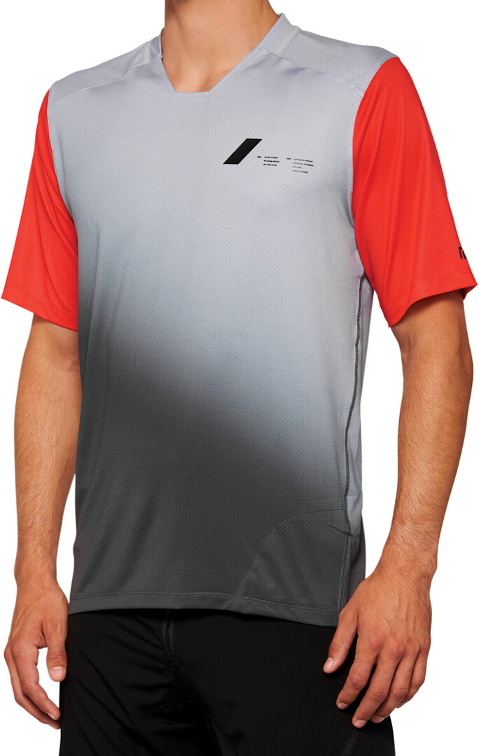 Men's Grey/Red 100% Celium Short Sleeve Bicycle Jersey