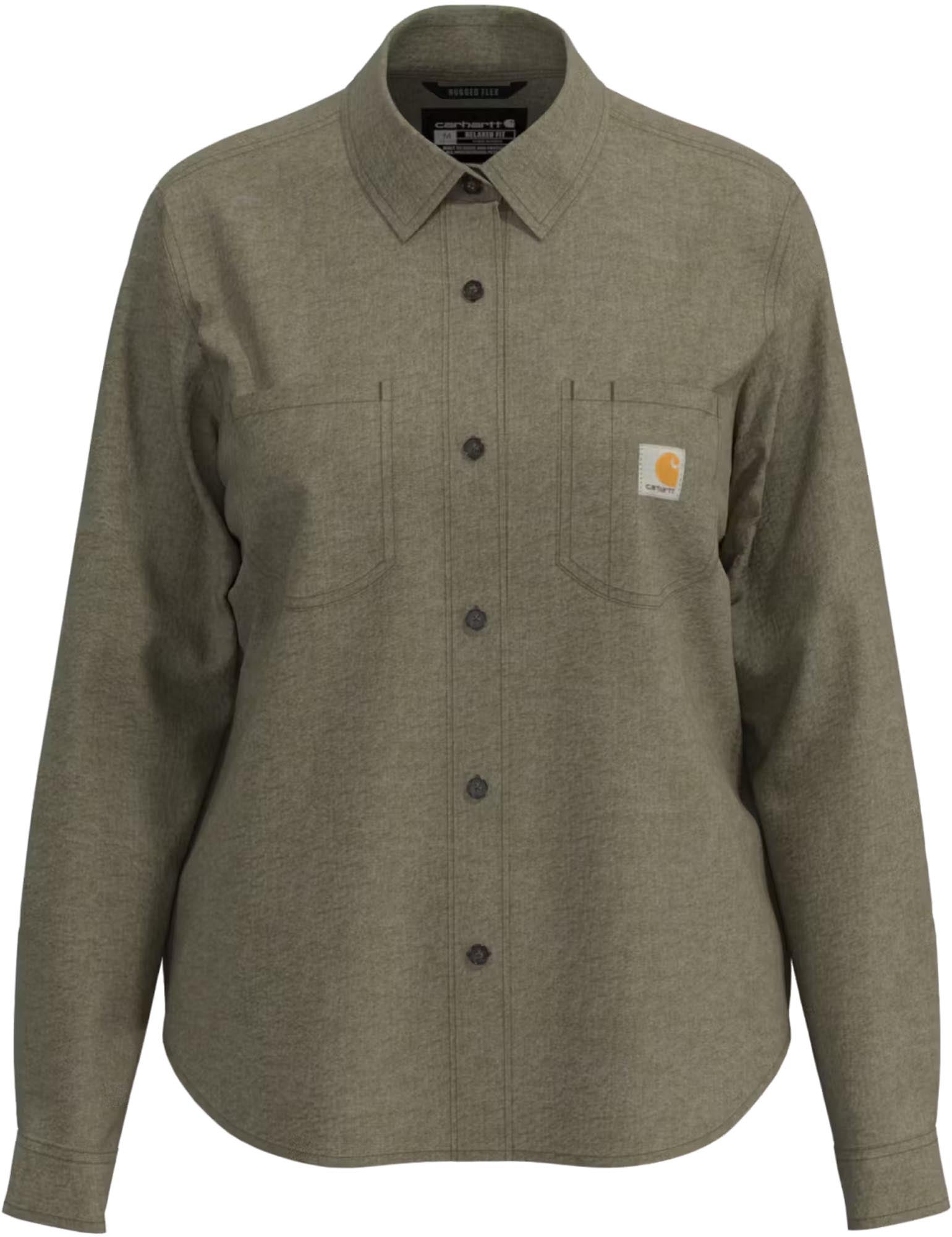 Carhartt Hamilton Relaxed LS olijfgroen/groen S Figuur 1