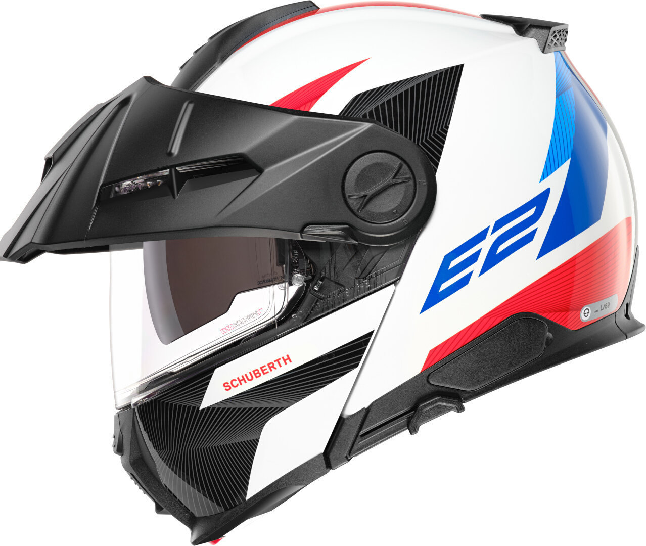 Schuberth E2 Defender Hjelm hvit/blå/rød M (57) Figur 2