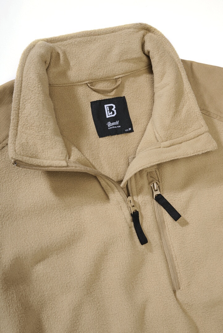 Brandit Fleece Ripstop Pull demi-zip beige 7XL Figure 5