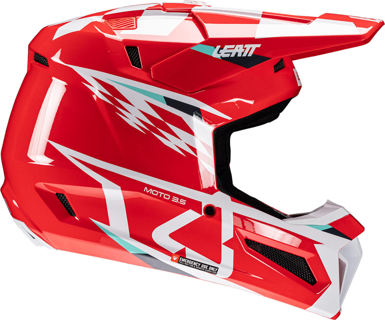 Leatt 3.5 Sharp Motocross Hjälm med Goggles röd/vit/grön S (55/56) Figur 3