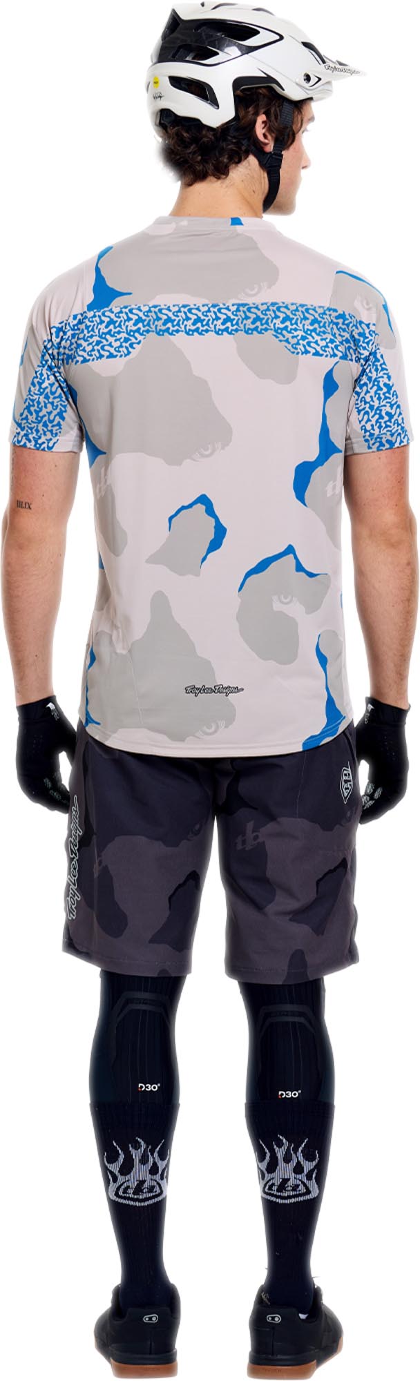 Side view of Troy Lee Designs Skyline Pro Shell Flow Camo Bicycle Shorts