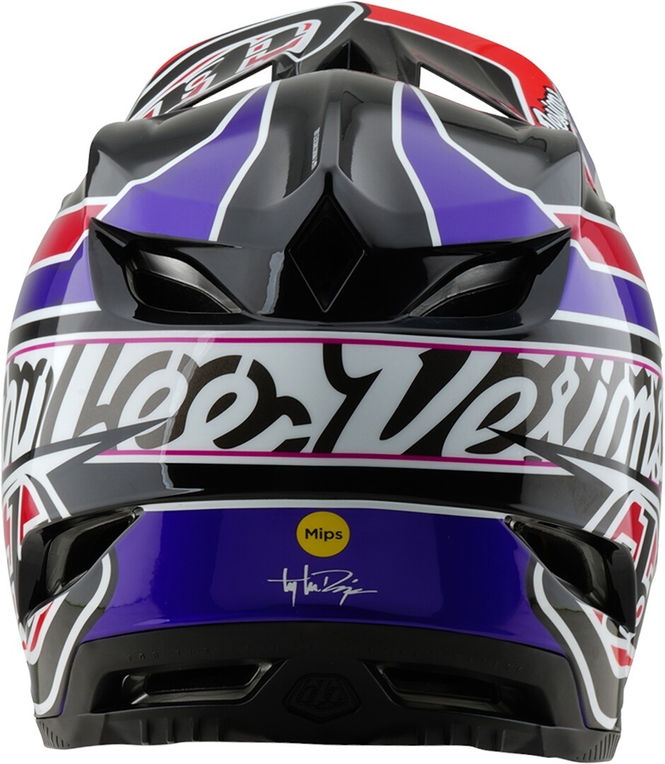 Troy Lee Designs D4 Mips Linear Polyacryliet Downhill Helm zwart/wit/rood/blauw S (55/56) Figuur 7