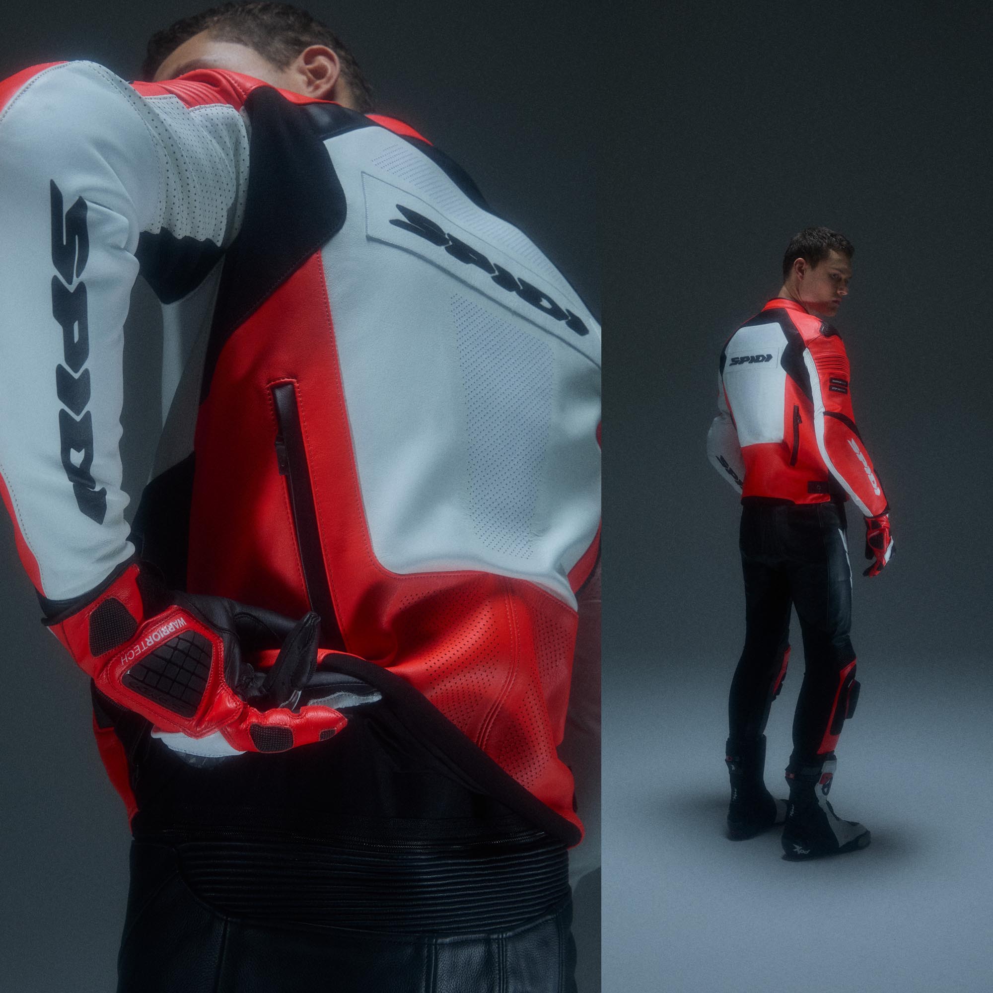 Spidi Hyper-V Pro Veste en cuir de moto perforée Noir/Blanc/Rouge 58 Figure 5