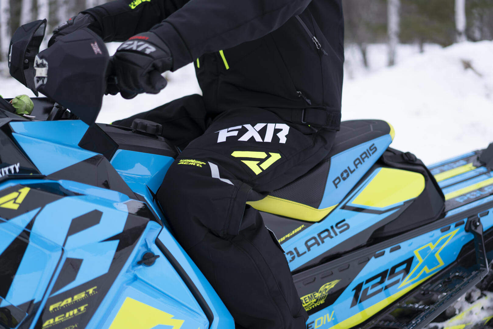 FXR Adrenaline 2023 Snowmobile Bib Pants black/white/yellow 3XL Figure 3